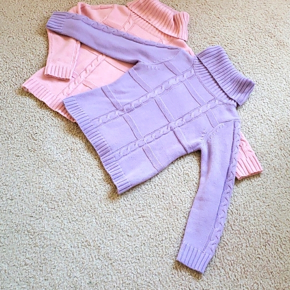 x2 Beautiful Braided Pink Cozy Women's Sweater - Picture 12 of 15